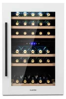 Produktbild von Klarstein Weinkühlschrank 2 Zonen, 132L Getränkekühlschrank, Kleiner Einbau-Weinschrank Schmal, Wein-Kühlschrank mit Glastür, Outdoor Flaschenkühlschrank, Wine Fridge 5-22°C, 41 Flaschen