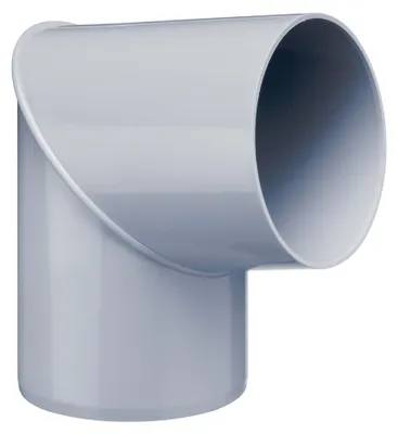 Produktbild von INEFA Fallrohrbogen 80 Grad, PVC DN85 / 85mm Grau Verbindungsstück Dachrinnenzubehör, einfache Steckmontage, Germany