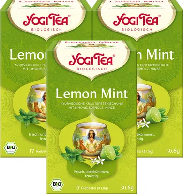 Produktbild von 3 x  YOGI TEA Lemon Mint | 3 x 30,6g
