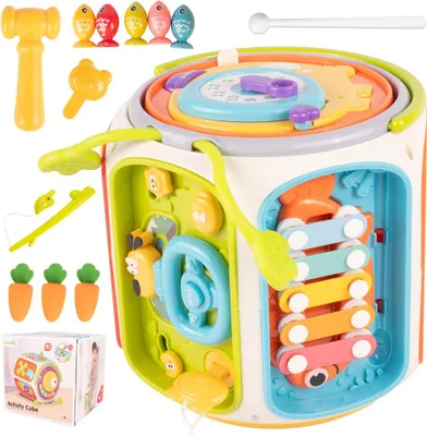Produktbild von Malplay Motorikwürfel Interaktives Montessori Sortier Spielzeug für Baby ab 12 Monaten Angeln Insekten fangen