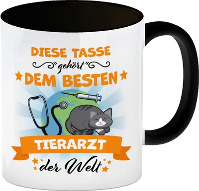 Produktbild von Bester Tierarzt der Welt Kaffeebecher Schwarz