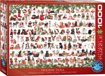 Produktbild von 1000 Teile Puzzle Weihnachtsvorfreude mit Hunden