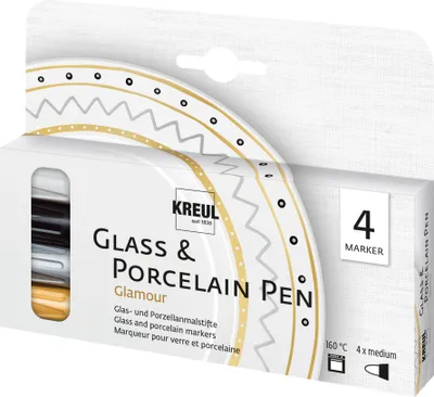 Produktbild von KREUL Glass & Porcelain Pen Glamour 4er-Set