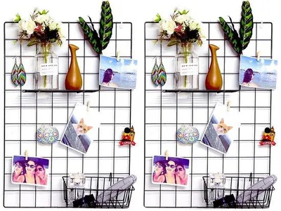 Obrázek produktu pro Sada pro montáž na zeď – 2 kusy – černá – 45 x 65 cm – plast