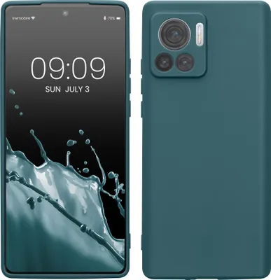 Produktbild von kwmobile Handyhülle für Motorola Edge 30 Ultra Hülle - weiches Handy Silikon Case - Schutzhülle Cover - Petrol