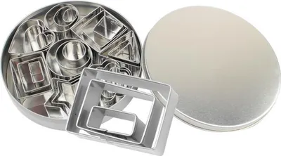 Produktbild von Ausstechformen-Set, Edelstahl, Keksscheibe, Fondant, Kuchen, Kekse, Backform