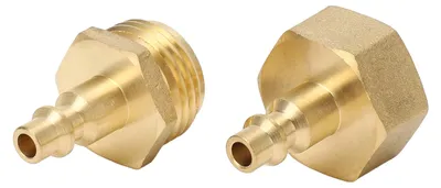 Obrázek produktu pro Sada 2 ks adaptérů pro vzduchový kompresor: 1/4" na zahradní hadici a 3/4" závitový adaptér pro obytná vozidla, karavany, lodě a cestovní přívěsy