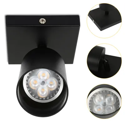 Zdjęcie produktu dla EINFEBEN reflektor sufitowy reflektory sufitowe 1 reflektor ścienny reflektor sufitowy reflektory sufitowe LED reflektor sufitowy regulowany reflektor sufitowy reflektor ścienny reflektor wewnętrzny sufit ścienny z GU10 LED 4W 3000K ciepły biały - czarny
