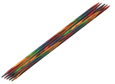 Produktbild von Lana Grossa Nadelspiel Strumpfstricknadeln Design-Holz Multicolor Länge 15/20 cm Größe 15 cm / 3.25 mm