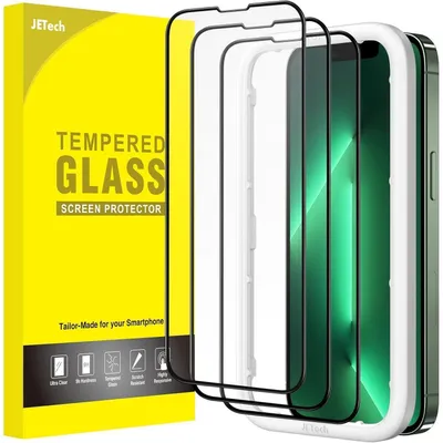 Zdjęcie produktu dla Folia ochronna na ekran do iPhone 13 Pro Max (6,7 cala), czarna ramka, szkło hartowane, 3 sztuki