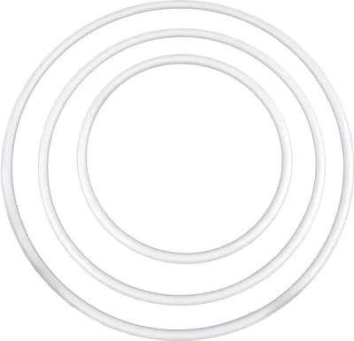 Set m. 3 Kunststoffringen zum Basteln von Traumfängern Mobiles und mehr, weiß
