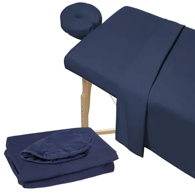 Imagen del producto de Juego de sillones de masaje - Set de 3 piezas - Funda de microfibra - Almohada para la cara - Cubierta para mesa de masaje - Duradero y resistente a las arrugas - Funda para sillón de masaje