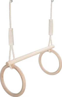 Produktbild von MAMOI® Trapez schaukel, Turnringe aus holz, Turngeräte für kinder indoor und outdoor, Ringe schaukel, Turnen mit Holzschaukel, Gymnastikringe