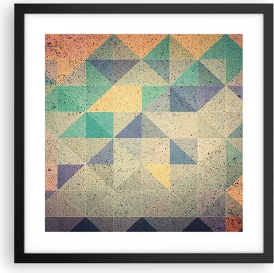 Produktbild von Gerahmtes Poster - Schwarzer Rahmen - Abstraktion Dreieck Muster - 40x40 cm - Wand Bild - Wanddeko - Wandbilder - Wandposter - Bilderrahmen - Bilder - Kunstdruck - Wandbild - P2BAC40x40-4287