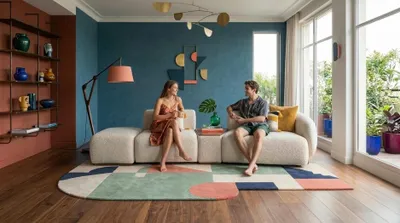 Zdjęcie produktu dla Luksusowa, beżowa sofa czteromiejscowa ze stolikiem – sofa tapicerowana, meble do salonu