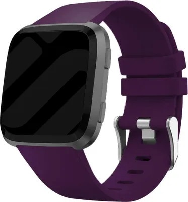 Produktbild von Silikon-Smartwatch-Armband – Passend für Fitbit Versa / Versa 2 – Dunkelviolett – Strap-it Uhrenarmband – Größe: S