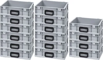 Produktbild von SuperSparSet 16x Eurobox NextGen Portable Uno  Germany | HxBxT 12x30x40cm | 11 Liter | Eurobehälter, Transportbox, Transportbehälter, Stapelbehälter