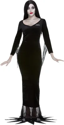 Produktbild von The Addams Family Morticia Zwarte Kleid und Perücke L