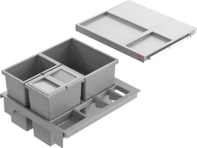 Image de Hailo Collecteur de déchets 3620511 Separato-K 500 Insert 2x 8 + 18 litres gris clair