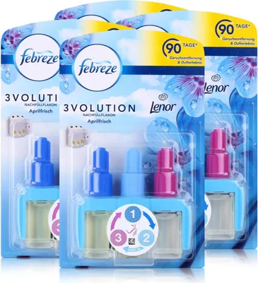 Produktbild von Febreze 3Volution Duftstecker Nachfüllflakon Lenor Aprilfrisch 20ml (4er Pack)