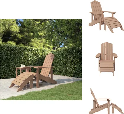 Obrázek produktu pro vidaXL Zahradní židle Adirondack s podnožkou HDPE hnědá - Zahradní židle