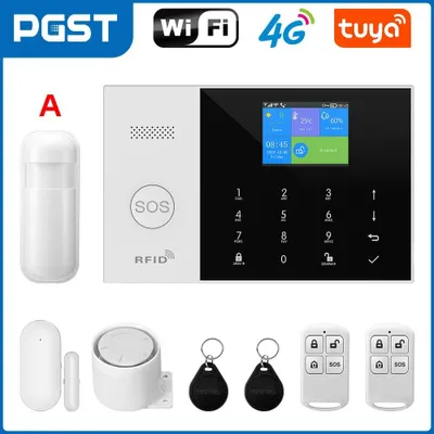 Immagine prodotto di Sistema di allarme - Sirene - Sistema di sicurezza intelligente - Controllo tramite app - WiFi 433MHz - 4G - Sistema di allarme Tuya Smart