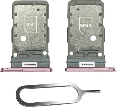 Produktbild von Samsung Galaxy S21 / Plus / Ultra 5G Sim Karten Halter Tray Adapter Fach Stecker Slot + Nadel Dual Pink