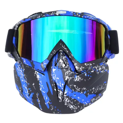 Produktbild von 2022 Skibrille neue Motorradbrille grenzüberschreitende Skibrille abnehmbare Brillenmaskeblauer und schwarzer Rahmen mehrfarbig