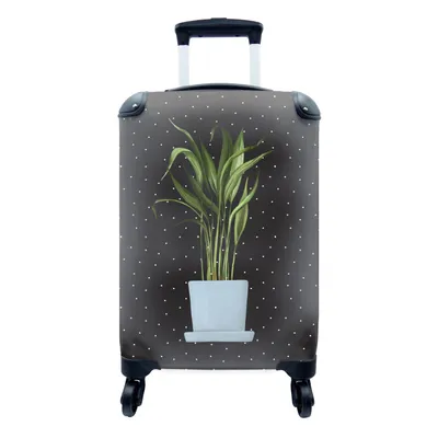 Produktbild von MuchoWow® Koffer Handgepäck Trolley Rollkoffer Kleine Reisekoffer mit 4 Rollen - Pflanzen - Blumentopf - Dots - Cabin Size < 55x40x23 cm & 55x40x20 cm - Fotokoffer - Kabinenkoffer - Boardgepäck - Reise-Box - Reisekoffer - Reisegepäck - Koffer mit Bild - Trolley für Kinder