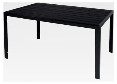Produktbild von Gartentisch aus Aluminium und WPC in Anthrazit/Schwarz, wetterfest, 160x90x74cm