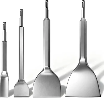 Produktbild von 4-teiliges SDS Plus Fliesenmeißel Set Flachmeißel