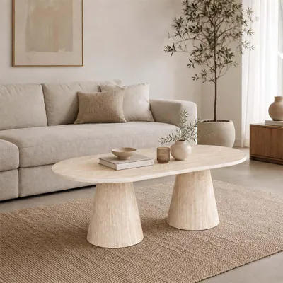 Produktbild von Milton & Oldbrook Couchtisch 130 cm Hamar Travertinlook