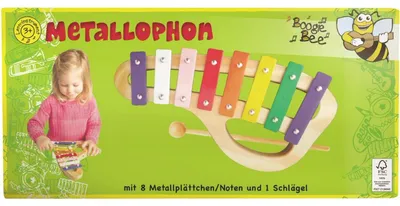 Produktbild von Metallophon Holz Musikinstrument mit 8 Tönen für Kinder