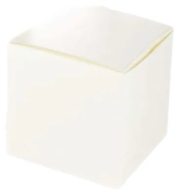 20 Faltboxen für Gastgeschenke, Elfenbein, 8x8x8 cm
