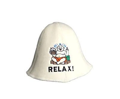 Obrázek produktu pro Čepice do sauny s humorným designem pro relaxaci v bani a vířivce z přírodní vlny s výšivkou