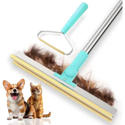 Productafbeelding van 2-in-1 set voor het verwijderen van dierharen – Inclusief een haarentferner voor honden en een Y-vormige tapijtrekker – Eenvoudige haarentferner voor katten en andere huisdieren