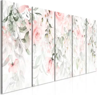 Zdjęcie produktu dla Nowoczesna fototapeta b-A-0698-b-n (100x40 cm) - 5 części Fototapeta na płótnie z włókniny Zdjęcie Dekoracja Wall Art Print FLOWERS ROSES