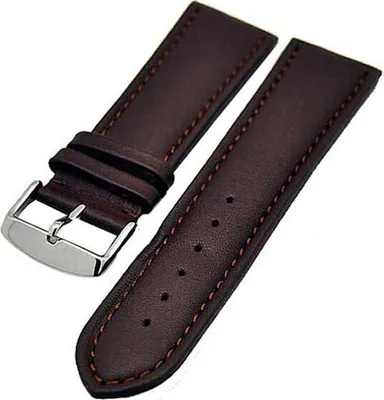 Produktbild von Uhrenarmband Kalbslederband Dunkelbraun Ton in Ton 22mm sportliche Optik