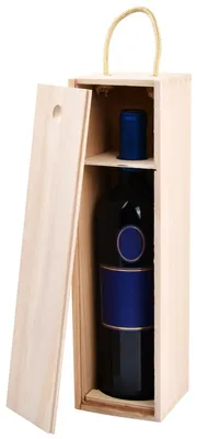 Productafbeelding van Solidchoice - Houten Wijnbox met Schuifdeksel - Geschenkdoos voor Verjaardag en Bruiloft
