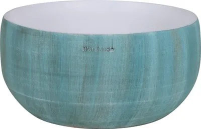 Produktbild von Übertopf Faro rund bauchig 20x9 cm grün, handmade