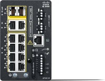 Produktbild von Cisco Catalyst IE3100 Rugged Series - Switch - 8 x 10/100/1000 + 2 x Combo Gigabit - an DIN-Schiene montierbar