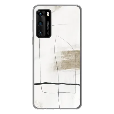 Produktbild von MuchoWow® Handyhülle Schutzhülle Hülle für Huawei P40 Farbe - Minimalismus - Schwarz Silikon Softcase Handy Hülle - Handytasche
