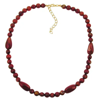 Produktbild von Kette Winkelperle Kunststoff rot-gold-marmoriert glänzend 45cm rot 45 cm