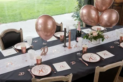 Zdjęcie produktu dla Balony urodzinowe z nadrukiem roku, 30 cm, 6 sztuk, wiek: 80, kolor: różowy