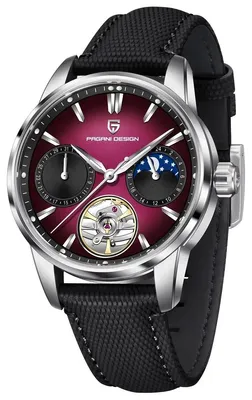 Zdjęcie produktu dla Męski zegarek Pagani Design, mechaniczny, czarny/srebrny