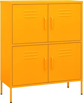 Image de vidaXL Armoire de stockage jaune moutarde 80x35x101,5 cm Acier