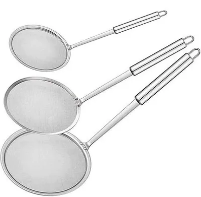 Zdjęcie produktu dla Łyżka cedzakowa 10 cm ze stali nierdzewnej do smażenia frytek