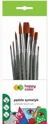 Zdjęcie produktu dla Zestaw pędzli artystycznych mieszanych 8 sztuk Happy Color