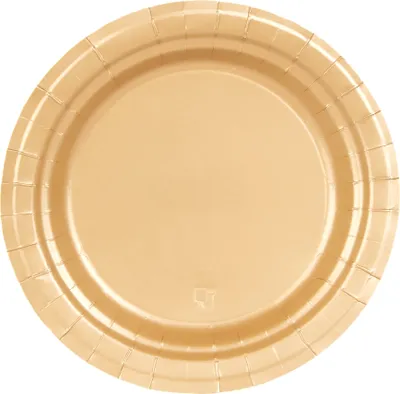 Image de Assiettes de fête en carton 16 pièces or 23cm - taille unique