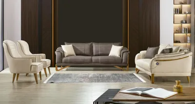 Produktbild von Designer Weißer 3-Sitzer Textil Couch Elegantes Sofa Wohnzimmer Sitzer
